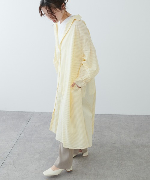 PUAL CE CIN(ピュアルセシン)の「ストライプシャツカラーワンピース(シャツワンピース・レディース・ブルー系/イエロー系/レッド系・FREE)」の12枚目の写真