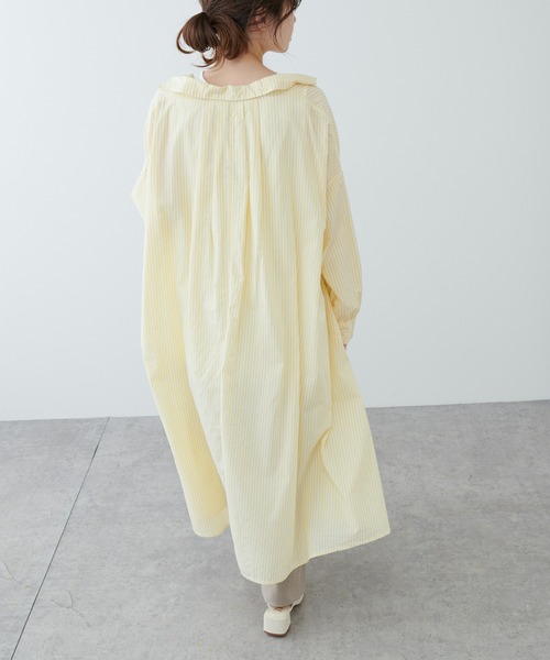 PUAL CE CIN(ピュアルセシン)の「ストライプシャツカラーワンピース(シャツワンピース・レディース・ブルー系/イエロー系/レッド系・FREE)」の13枚目の写真