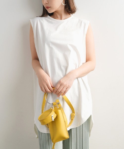 Futier land(フューティアランド)の「アームカバーインタックタンクトップ(Tシャツ/カットソー・レディース・ホワイト/ブラック/グリーン/モカ・MEDIUM)」の18枚目の写真