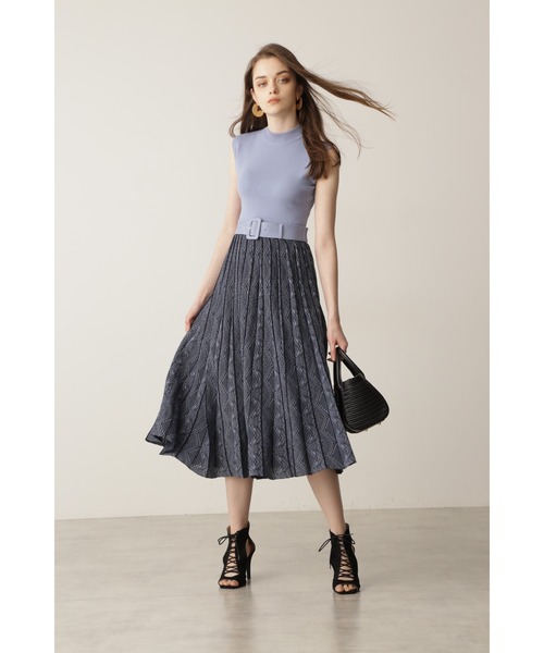 PINKY&DIANNE（ピンキーアンドダイアン）の「◆ボトルネックジャカードワンピース（ワンピース・レディース・ブラック/ブルー・38）」の3枚目の写真