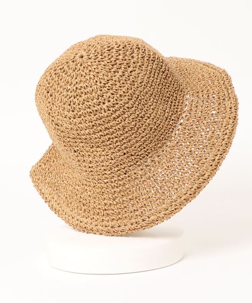 IRODORI(イロドリ)の「irodori 麦わら帽子 無地 シンプル(ハット・レディース・ベージュ・FREE)」の7枚目の写真