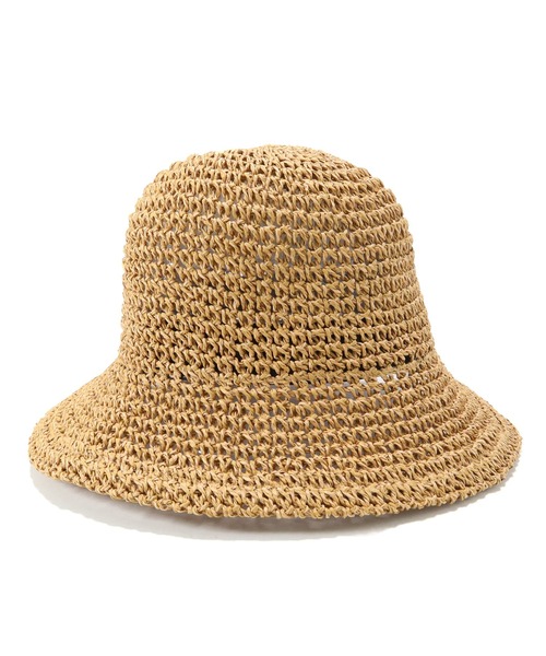 IRODORI(イロドリ)の「irodori 麦わら帽子 無地 シンプル(ハット・レディース・ベージュ・FREE)」の2枚目の写真