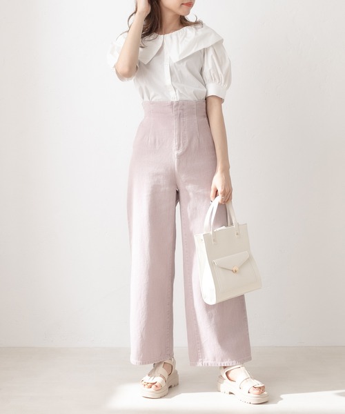 OLIVE des OLIVE（オリーブデオリーブ）の「バルーンカラーブラウス（シャツ/ブラウス・レディース・ブラック/オフホワイト/アイボリー・FREE）」の4枚目の写真