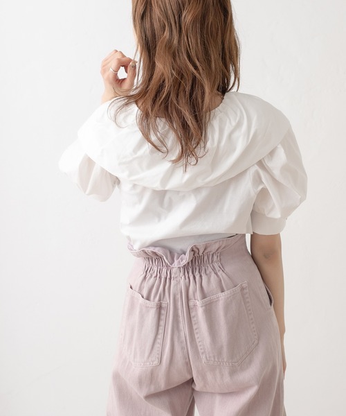 OLIVE des OLIVE（オリーブデオリーブ）の「バルーンカラーブラウス（シャツ/ブラウス・レディース・ブラック/オフホワイト/アイボリー・FREE）」の9枚目の写真