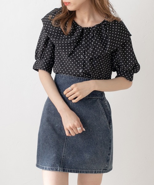 OLIVE des OLIVE（オリーブデオリーブ）の「バルーンカラーブラウス（シャツ/ブラウス・レディース・ブラック/オフホワイト/アイボリー・FREE）」の21枚目の写真