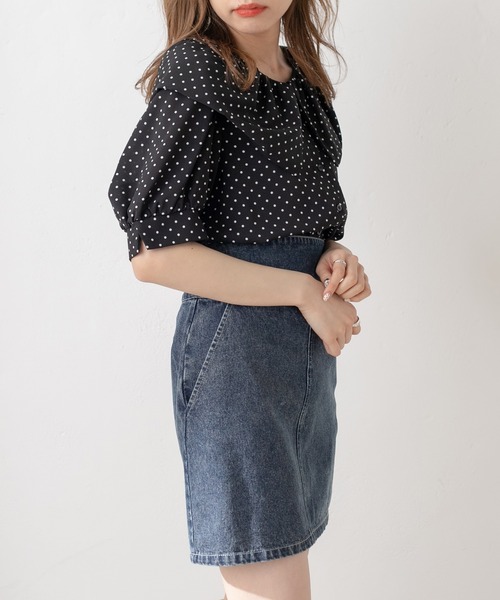 OLIVE des OLIVE（オリーブデオリーブ）の「バルーンカラーブラウス（シャツ/ブラウス・レディース・ブラック/オフホワイト/アイボリー・FREE）」の22枚目の写真