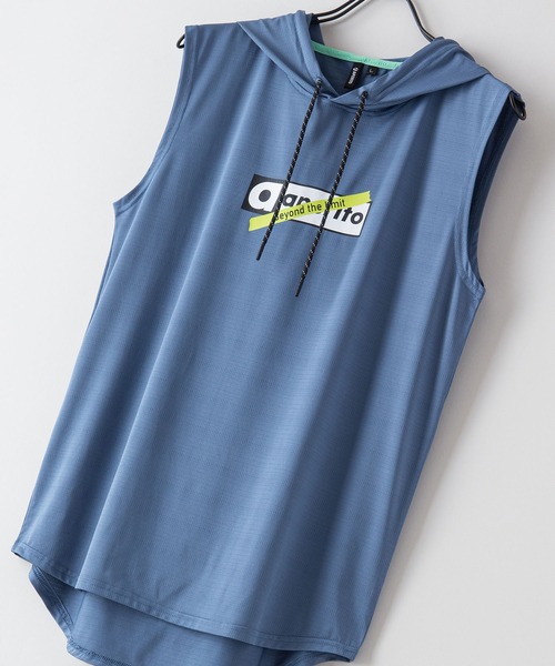 JEANS MATE(ジーンズメイト)の「【APORITO/アポリト】UVカットドライジャガードメッシュマッスルフーディタンクトップ(タンクトップ・メンズ・チャコールグレー/ブラック/ブルー系その他・X-LARGE/LARGE/MEDIUM)」の3枚目の写真