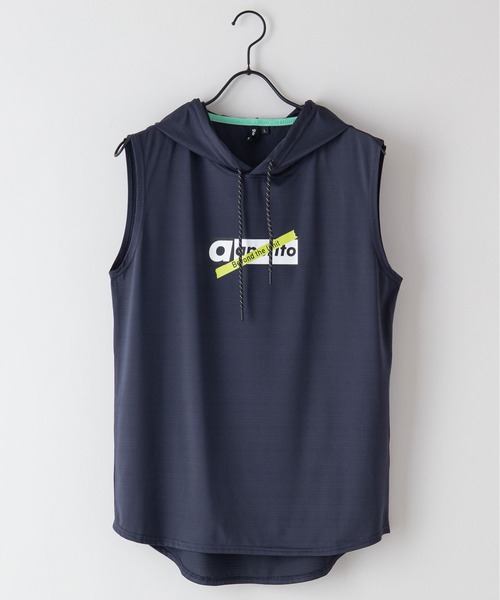 JEANS MATE(ジーンズメイト)の「【APORITO/アポリト】UVカットドライジャガードメッシュマッスルフーディタンクトップ(タンクトップ・メンズ・チャコールグレー/ブラック/ブルー系その他・X-LARGE/LARGE/MEDIUM)」の6枚目の写真
