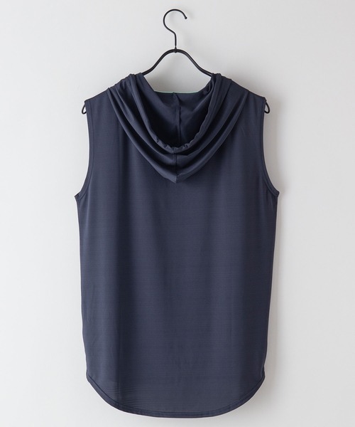 JEANS MATE(ジーンズメイト)の「【APORITO/アポリト】UVカットドライジャガードメッシュマッスルフーディタンクトップ(タンクトップ・メンズ・チャコールグレー/ブラック/ブルー系その他・X-LARGE/LARGE/MEDIUM)」の8枚目の写真