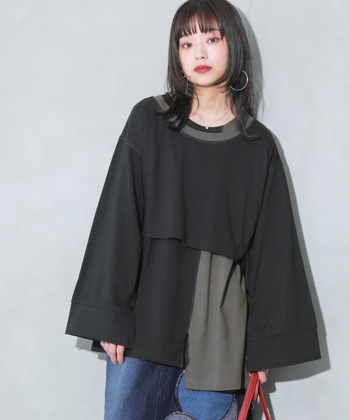 osharewalker（オシャレウォーカー）の「【廃盤】『アレンジボレロ×配色アシメタンクセット』（Tシャツ/カットソー・レディース・ブラック・1/2）」の16枚目の写真