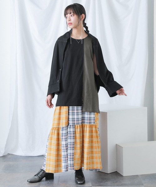 osharewalker（オシャレウォーカー）の「【廃盤】『アレンジボレロ×配色アシメタンクセット』（Tシャツ/カットソー・レディース・ブラック・1/2）」の20枚目の写真