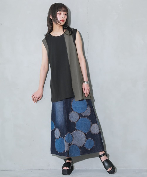 osharewalker（オシャレウォーカー）の「【廃盤】『アレンジボレロ×配色アシメタンクセット』（Tシャツ/カットソー・レディース・ブラック・1/2）」の21枚目の写真