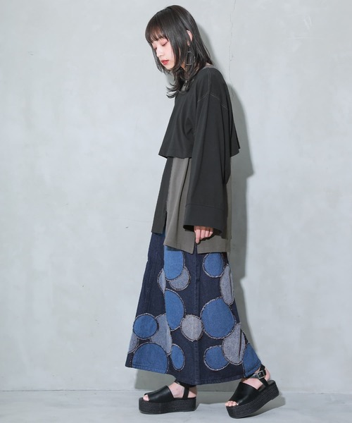 osharewalker（オシャレウォーカー）の「【廃盤】『アレンジボレロ×配色アシメタンクセット』（Tシャツ/カットソー・レディース・ブラック・1/2）」の12枚目の写真