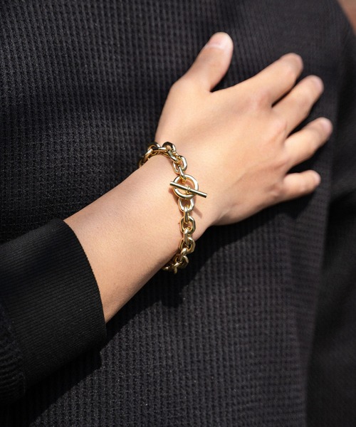 #Re:room(リルーム)の「Tバーケーブルチェーンブレスレット(ブレスレット・メンズ・シルバー/ゴールド・FREE)」の6枚目の写真