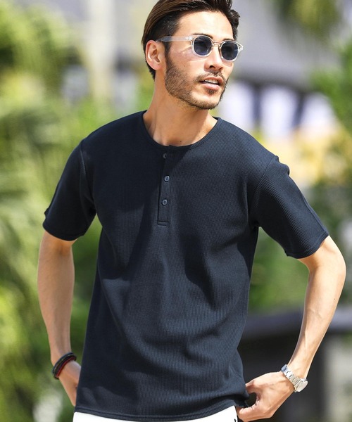 お取り置き　HTS ワッフルヘンリーネックシャツ　2着まとめて mlt4968-ワッフルヘンリーネックロンT（Tシャツ/カットソー