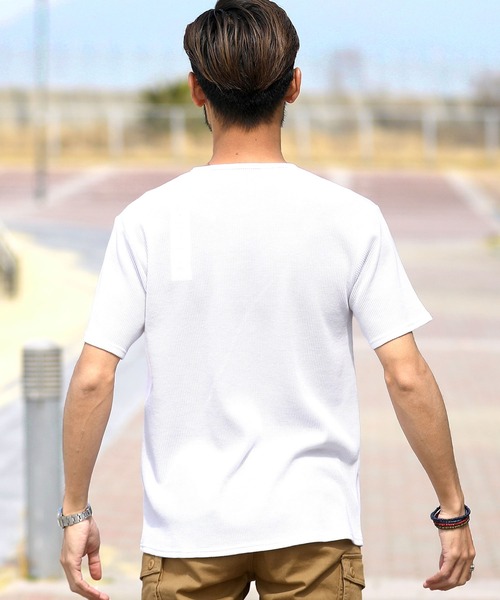 ワッフル ヘンリーネック サーマル半袖Tシャツ（Tシャツ/カットソー