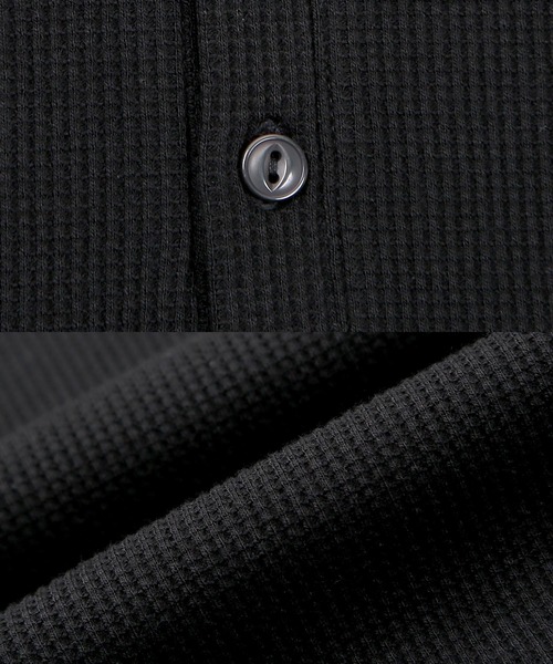 jiggys shop（ジギーズショップ）の「ワッフル ヘンリーネック サーマル半袖Tシャツ（Tシャツ/カットソー・メンズ・ネイビー/ホワイト/ブラック/ミックスグレー/オリーブ・LARGE/SMALL/MEDIUM/X-LARGE）」の13枚目の写真