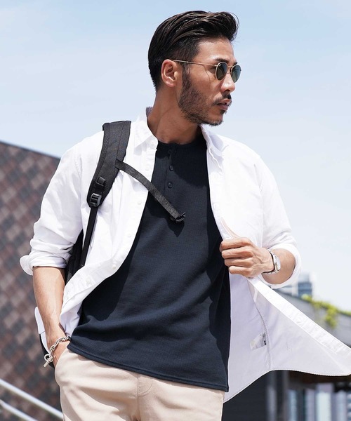 激レア!ディズニー ヘンリーネックTシャツ ワッフル生地 サーマル　刺繍 USA ヘンリーネック サーマル ミッキー刺繍 Tシャツ | CUSTOM FEVER