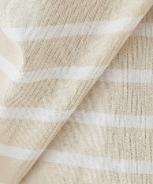 B.C STOCK(ベーセーストック)の「パネルボーダーフレンチTシャツ(Tシャツ/カットソー・レディース・ブラック/ベージュ/オレンジ/ブルー系その他・FREE)」の8枚目の写真