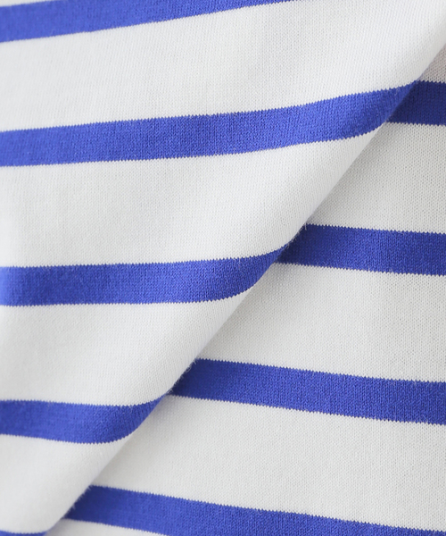 B.C STOCK(ベーセーストック)の「パネルボーダーフレンチTシャツ(Tシャツ/カットソー・レディース・ブラック/ベージュ/オレンジ/ブルー系その他・FREE)」の6枚目の写真