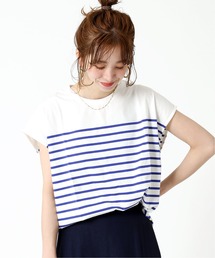 B.C STOCK | パネルボーダーフレンチTシャツ(Tシャツ/カットソー)