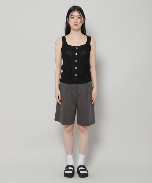 ALAND（エーランド）の「3.3Field Trip／ボタンニットキャミ 2295138（キャミソール・レディース・ブラック/ナチュラル/カーキ・FREE）」の5枚目の写真