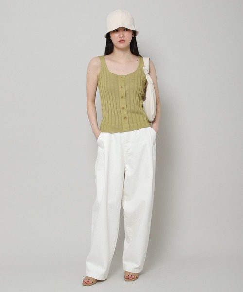 ALAND（エーランド）の「3.3Field Trip／ボタンニットキャミ 2295138（キャミソール・レディース・ブラック/ナチュラル/カーキ・FREE）」の8枚目の写真