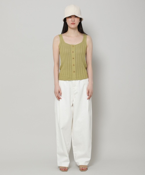 ALAND（エーランド）の「3.3Field Trip／ボタンニットキャミ 2295138（キャミソール・レディース・ブラック/ナチュラル/カーキ・FREE）」の9枚目の写真