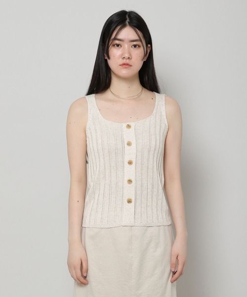 ALAND（エーランド）の「3.3Field Trip／ボタンニットキャミ 2295138（キャミソール・レディース・ブラック/ナチュラル/カーキ・FREE）」の12枚目の写真