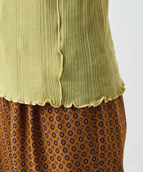 FREAK'S STORE（フリークスストア）の「メローリブ5分袖TEE（Tシャツ/カットソー・レディース・サックスブルー/オフホワイト/ブラック/ブルーグリーン/オレンジ・ﾌﾘ-）」の20枚目の写真