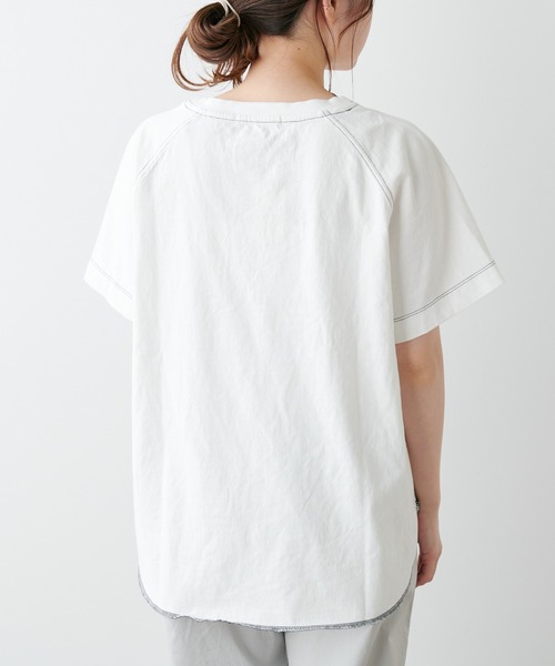 PUAL CE CIN(ピュアルセシン)の「ロゴプリントピグメントTシャツ(Tシャツ/カットソー・レディース・ホワイト/ベージュ/サックスブルー/ピンク・FREE)」の20枚目の写真