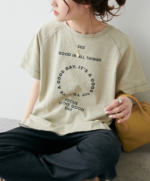 ロゴプリントピグメントTシャツ（Tシャツ/カットソー）｜PUAL CE