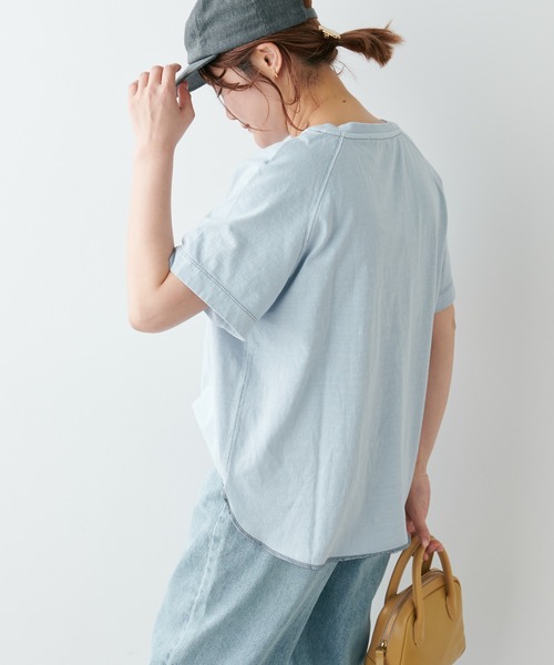 PUAL CE CIN(ピュアルセシン)の「ロゴプリントピグメントTシャツ(Tシャツ/カットソー・レディース・ホワイト/ベージュ/サックスブルー/ピンク・FREE)」の15枚目の写真