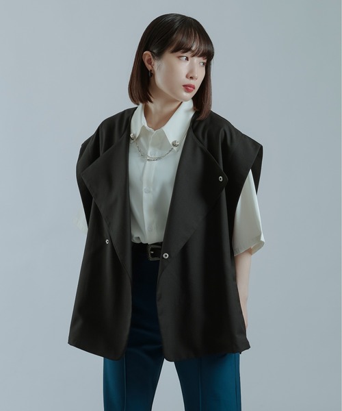 Ellno Loset(エルノロゼット)の「ベルトルーズジレ(ベスト・メンズ・ブラック/ライトグリーン・MEDIUM/LARGE)」の9枚目の写真