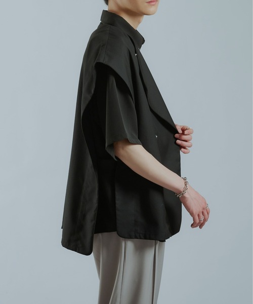 Ellno Loset(エルノロゼット)の「ベルトルーズジレ(ベスト・メンズ・ブラック/ライトグリーン・MEDIUM/LARGE)」の4枚目の写真