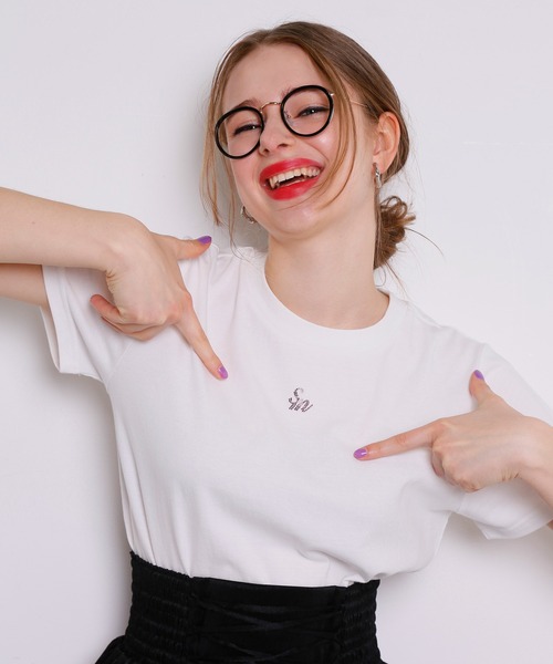 Seemi. byNICECLAUP( シーミーバイナイスクラップ)の「Seemi 刺繍ロゴTee(Tシャツ/カットソー・レディース・オフホワイト/ミント/ラベンダー・FREE)」の5枚目の写真
