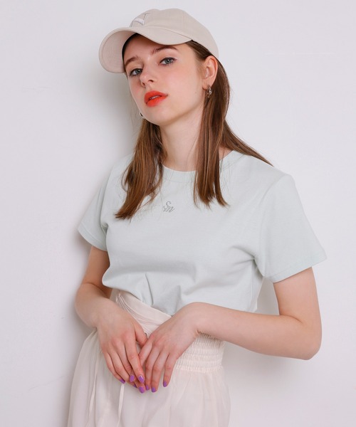 Seemi. byNICECLAUP( シーミーバイナイスクラップ)の「Seemi 刺繍ロゴTee(Tシャツ/カットソー・レディース・オフホワイト/ミント/ラベンダー・FREE)」の10枚目の写真