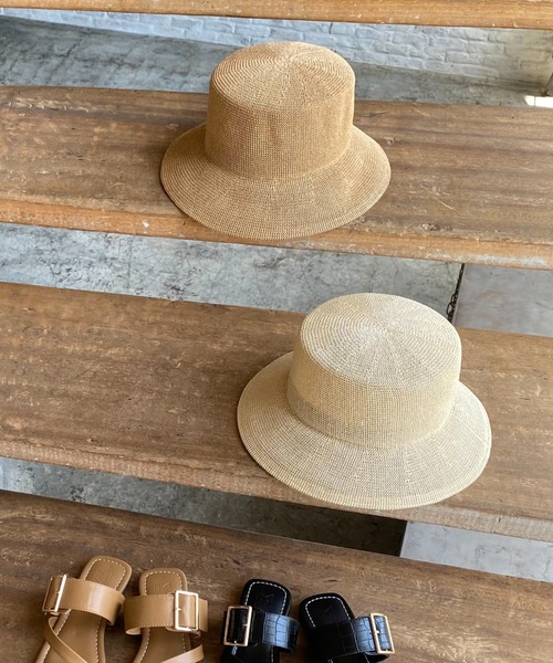 Doux archives（ドゥアルシーヴ）の「こま編みハット（ハット・レディース・キャメル/ベージュ・FREE）」の4枚目の写真