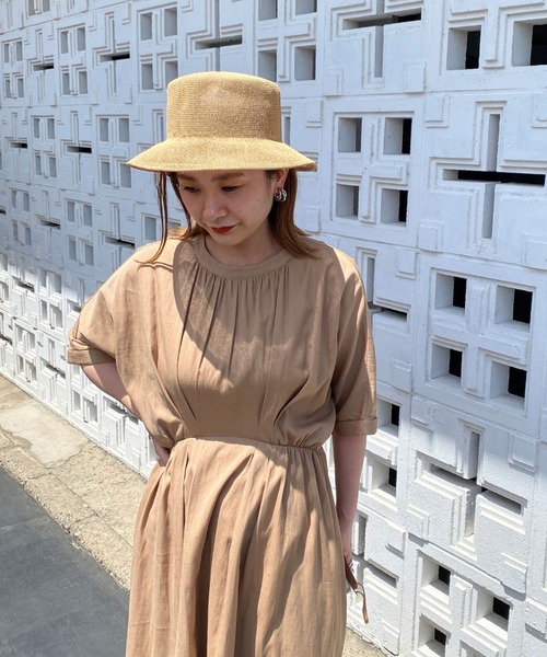 Doux archives（ドゥアルシーヴ）の「こま編みハット（ハット・レディース・キャメル/ベージュ・FREE）」の6枚目の写真