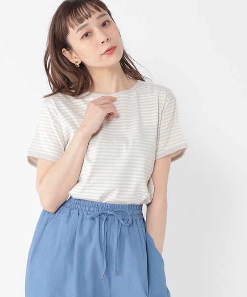 パイピングボートネックTシャツ