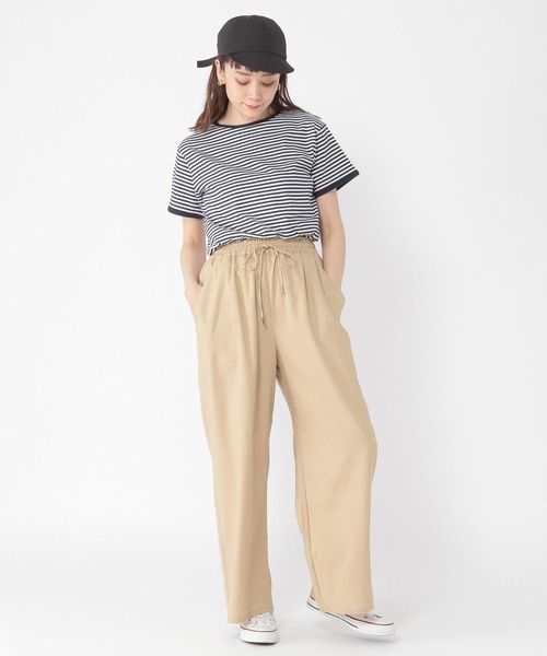 パイピングボートネックTシャツ