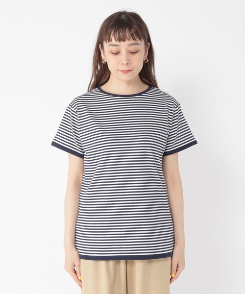 パイピングボートネックTシャツ
