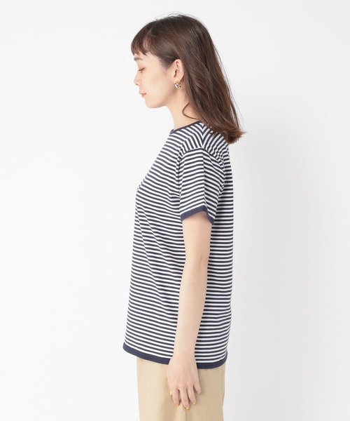 パイピングボートネックTシャツ