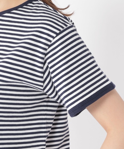 パイピングボートネックTシャツ