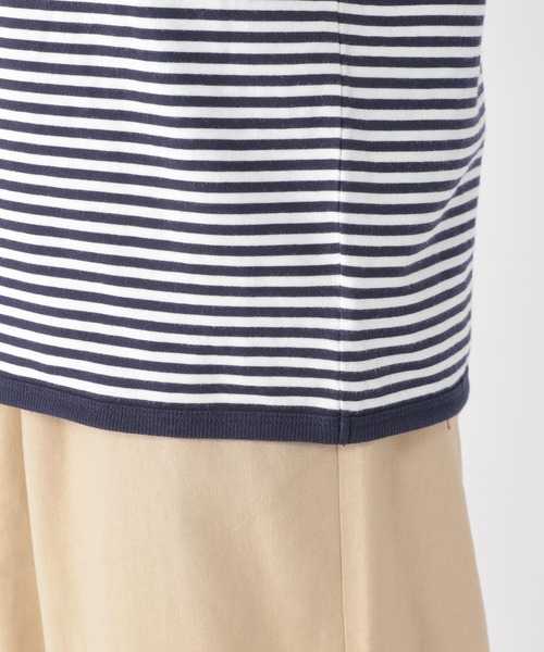 パイピングボートネックTシャツ