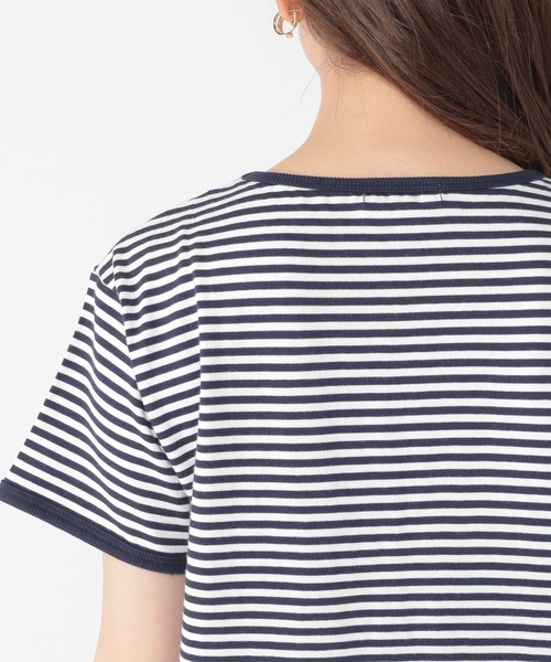 パイピングボートネックTシャツ