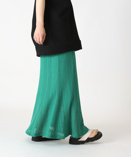 B.C STOCK（ベーセーストック）の「スカシニット マーメイドスカート（スカート・レディース・ホワイト/ブラウン/グリーン/ブラック・FREE）」の16枚目の写真