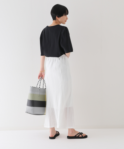 B.C STOCK（ベーセーストック）の「スカシニット マーメイドスカート（スカート・レディース・ホワイト/ブラウン/グリーン/ブラック・FREE）」の22枚目の写真