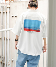 バックフォトプリント半袖シャツ