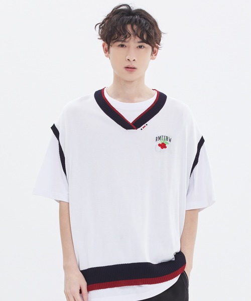 ROMANTIC CROWN(ロマンティッククラウン)の「【ROMANTIC CROWN】FRUIT KNIT VEST / ロマンティッククラウン フルーツ ロゴ ニット ベスト(ニット/セーター・メンズ・ホワイト/ネイビー・LARGE/SMALL/MEDIUM/X-LARGE)」の11枚目の写真